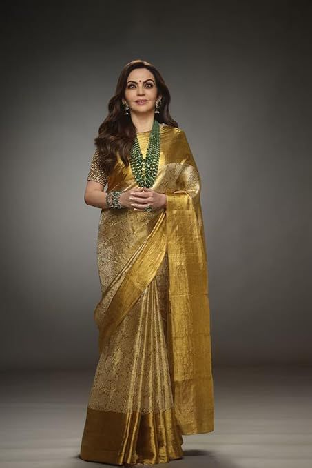 Handloom Golden Tissue Zari Silk Saree